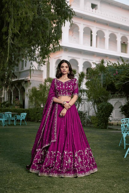 Golden Glow Lehenga Wine