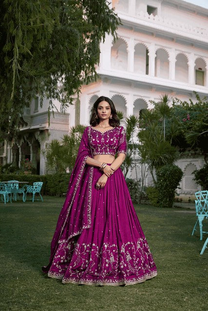 Golden Glow Lehenga Wine