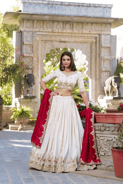 Golden Glow Lehenga Cream