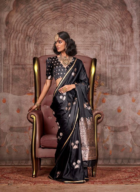 Eternal Silk Radiance Saree Black