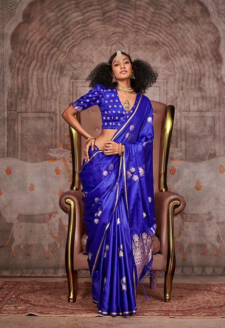 Eternal Silk Radiance Saree Royal Blue