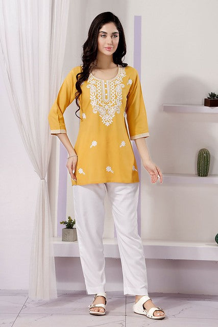 Short & Stylish Kurti Yellow