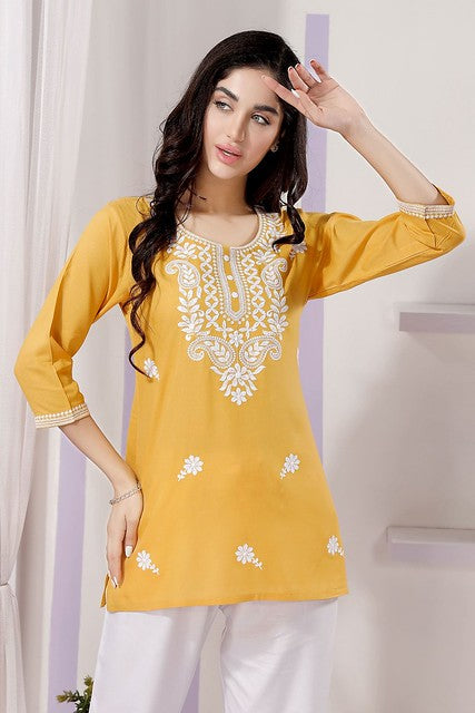 Short & Stylish Kurti Yellow