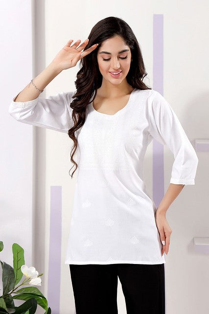 Short & Stylish Kurti White