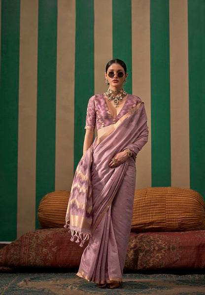 Royal Handloom Weave Silk Saree Lavender