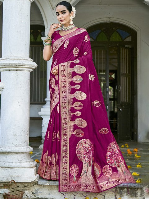 Silken Elegance Art Silk Saree Wine