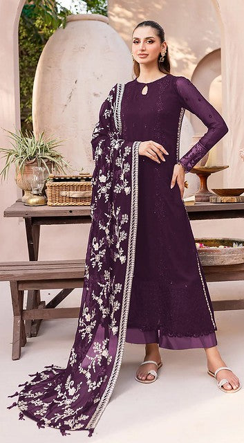 Georgette Glamour Salwar Suit Purple