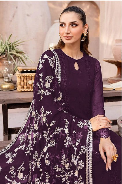 Georgette Glamour Salwar Suit Purple