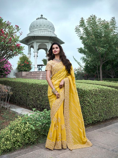 Golden Aura Silk Saree Yellow