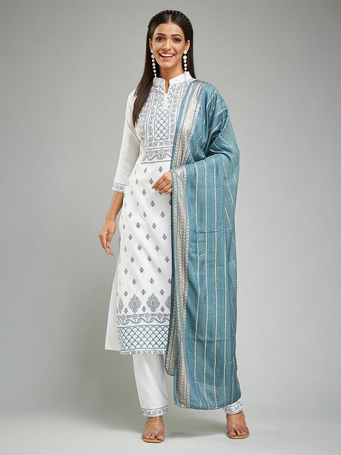 Radiant Rayon Charm Salwar Suit White