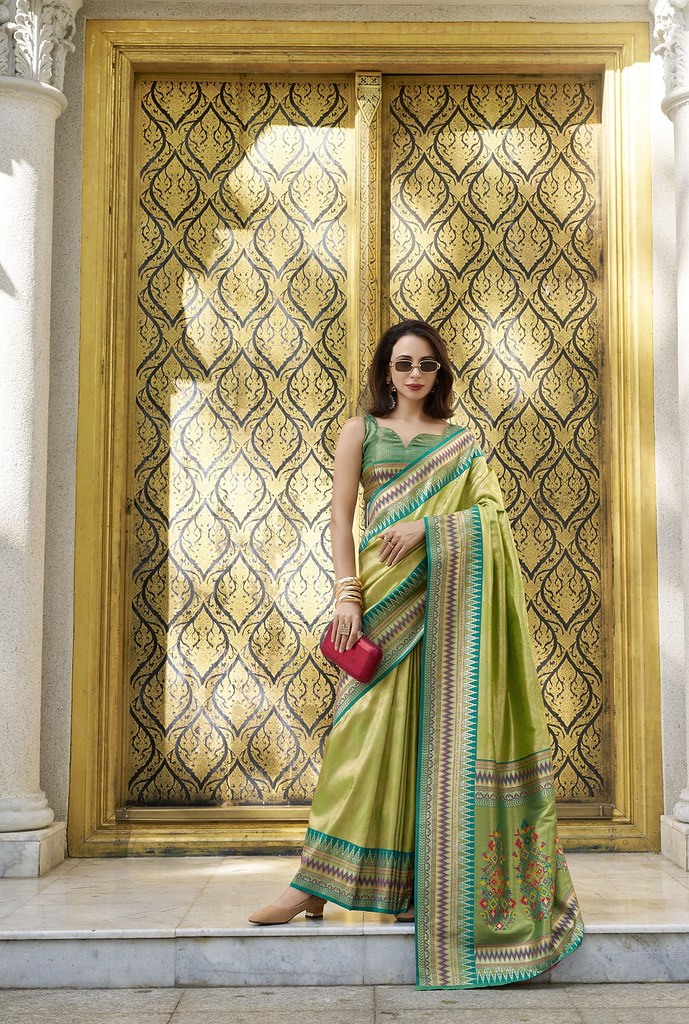 Emerald Silk Saree Green