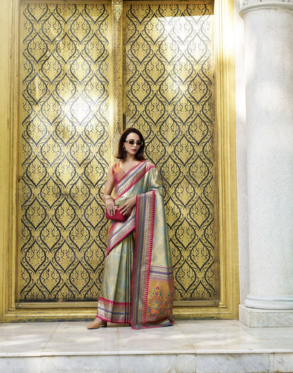 Emerald Silk Saree Multi