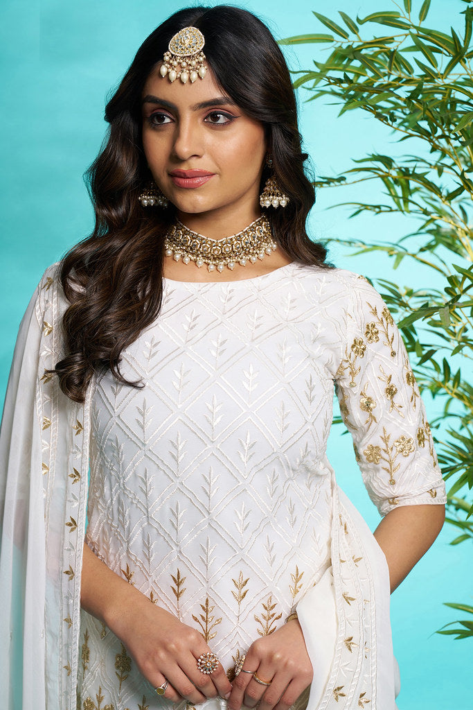 Zohra Ethnics Salwar Suit Off White