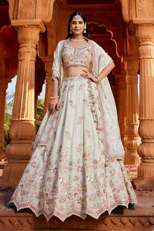 Mahal Rang Lehenga Choli Lime Green