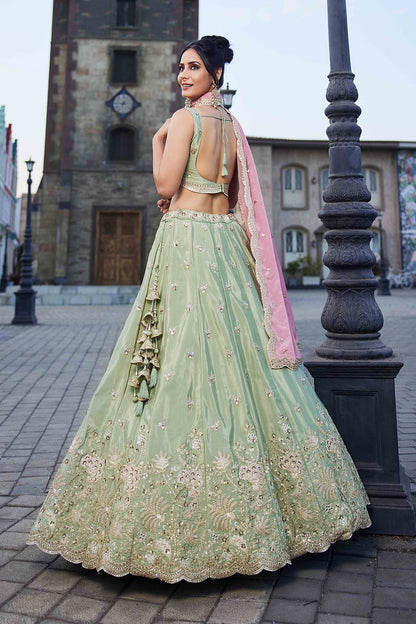 Maharani Rajsi Lehenga Choli Lime Green