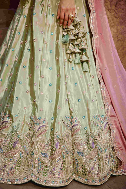 Maharani Rajsi Lehenga Choli Lime Green