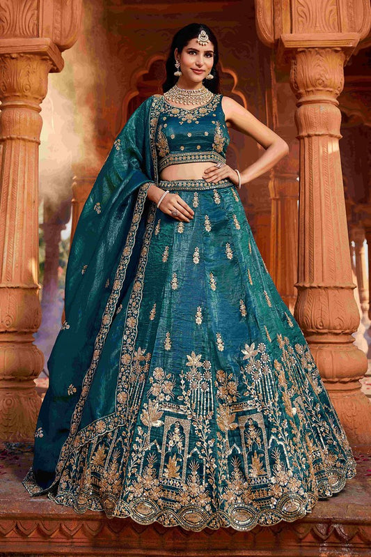 Mahal Rang Lehenga Choli Teal