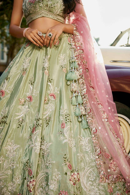 Maharani Rajsi Lehenga Choli Lime Green