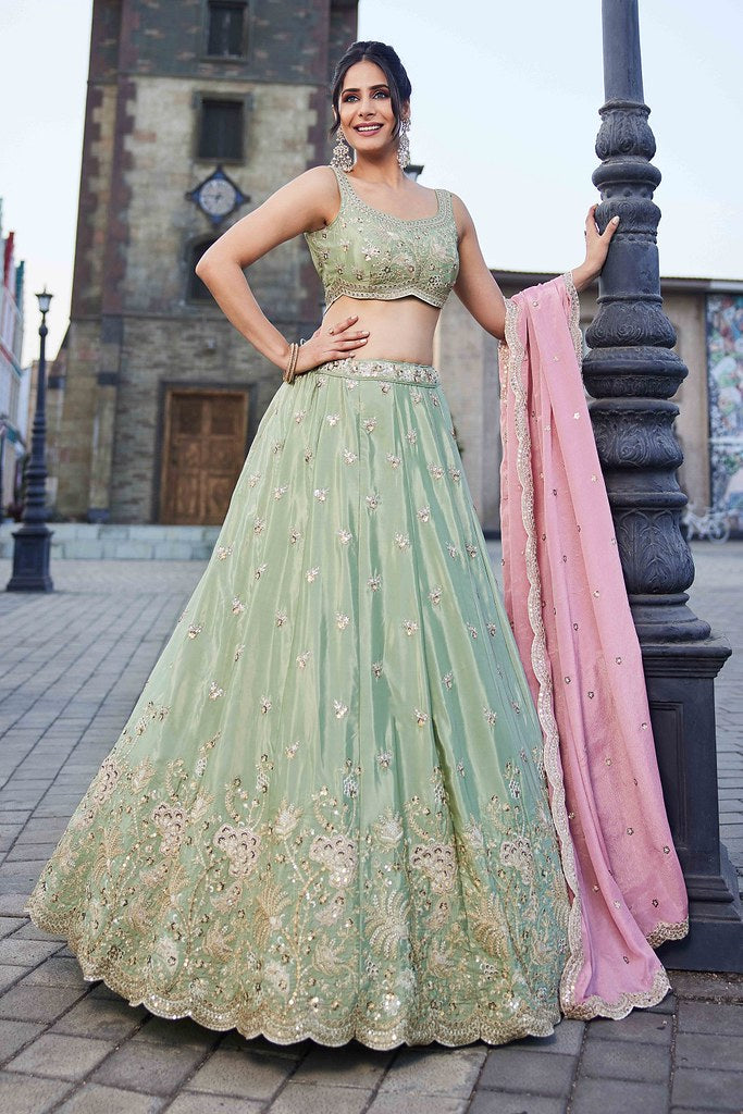 Maharani Rajsi Lehenga Choli Lime Green