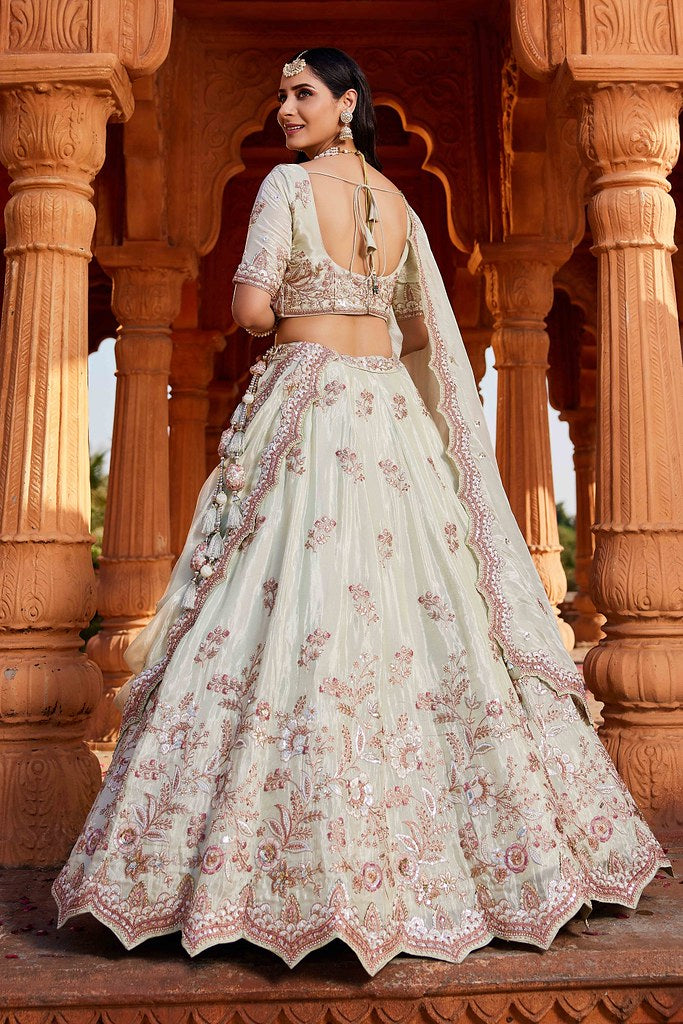 Mahal Rang Lehenga Choli Lime Green