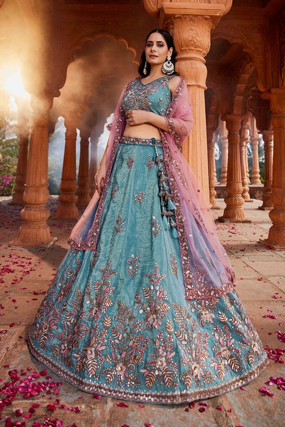 Mahal Rang Lehenga Choli Blue