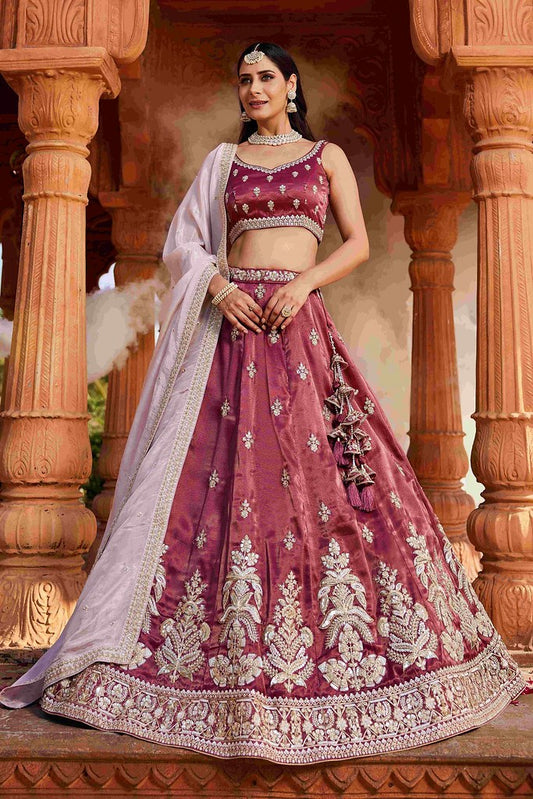 Mahal Rang Lehenga Choli Burgundy