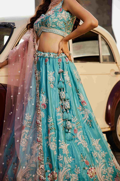 Maharani Rajsi Lehenga Choli Turquoise Blue