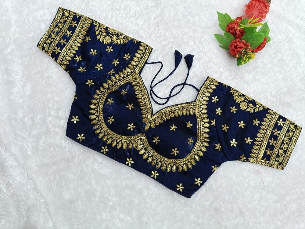 Royal Hues Readymade Blouse Collection Navy Blue