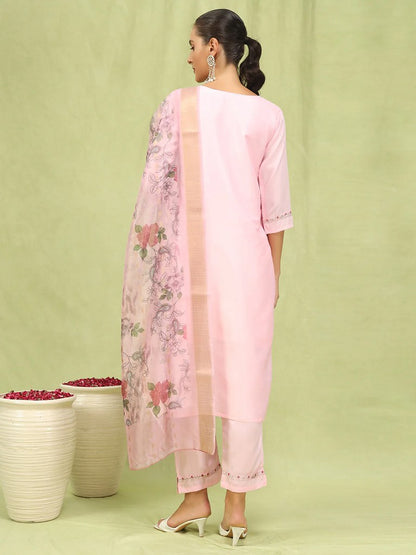 Royal Hues Silk Blend Suits Pink