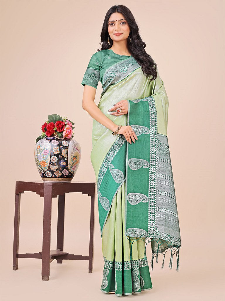 Silken Blush Saree Collection Light Green
