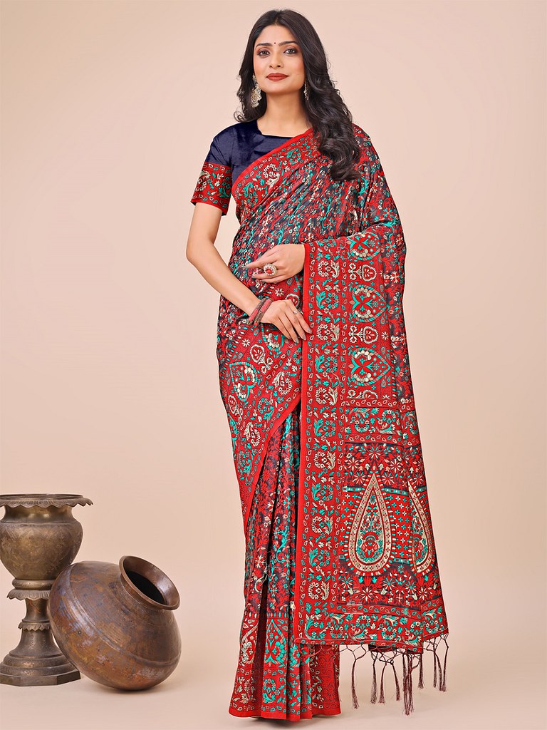 Radiance Cotton Saree Collection Red