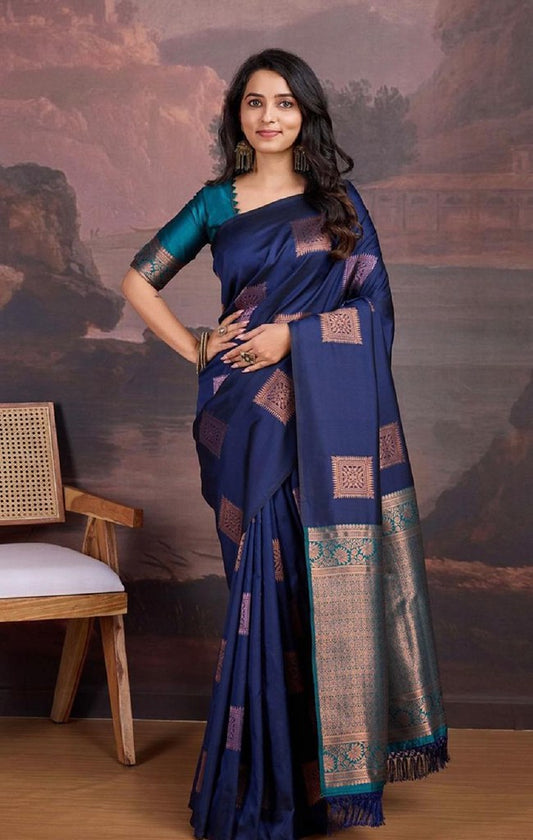 Silken Samriddhi Saree Collection Navy Blue