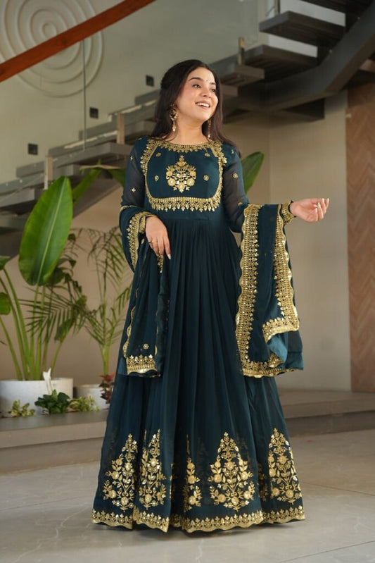 Royal Blossom Gown Collection Peacock Green