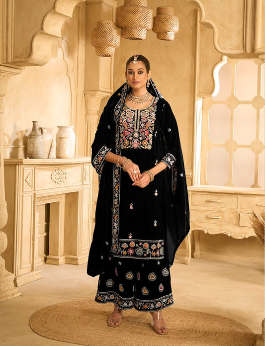 Velvet Viraasat Suits Collection Black