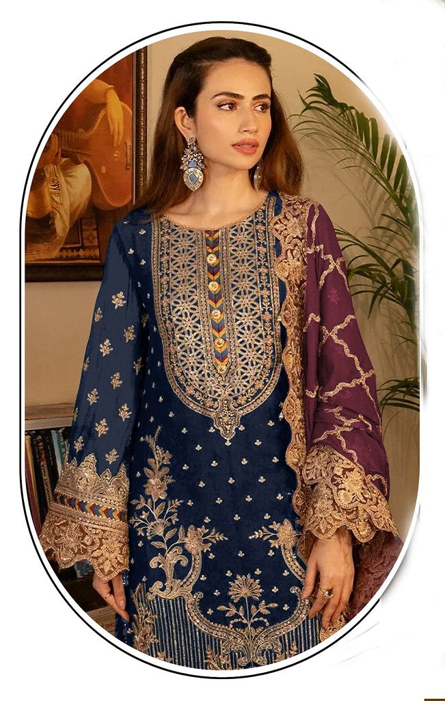 Georgette Glam Suits Collection Blue