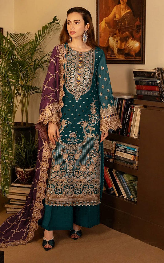 Georgette Glam Suits Collection Teal