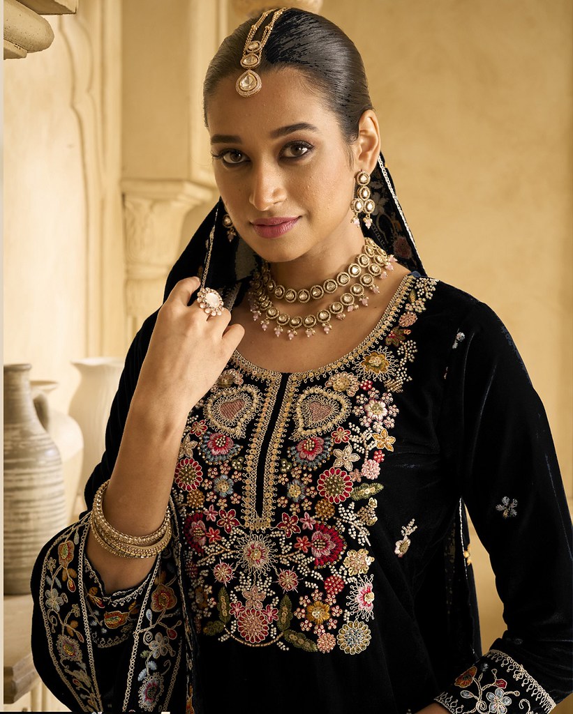 Velvet Viraasat Suits Collection Black
