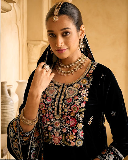 Velvet Viraasat Suits Collection Black