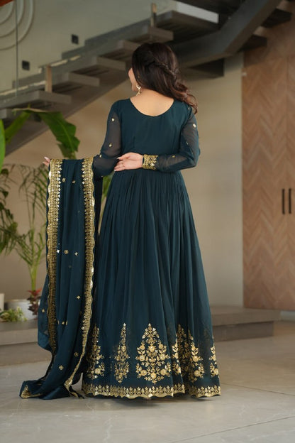 Royal Blossom Gown Collection Peacock Green