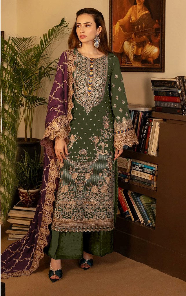 Georgette Glam Suits Collection Mehendi Green
