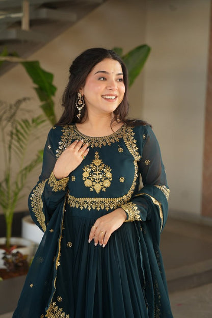 Royal Blossom Gown Collection Peacock Green
