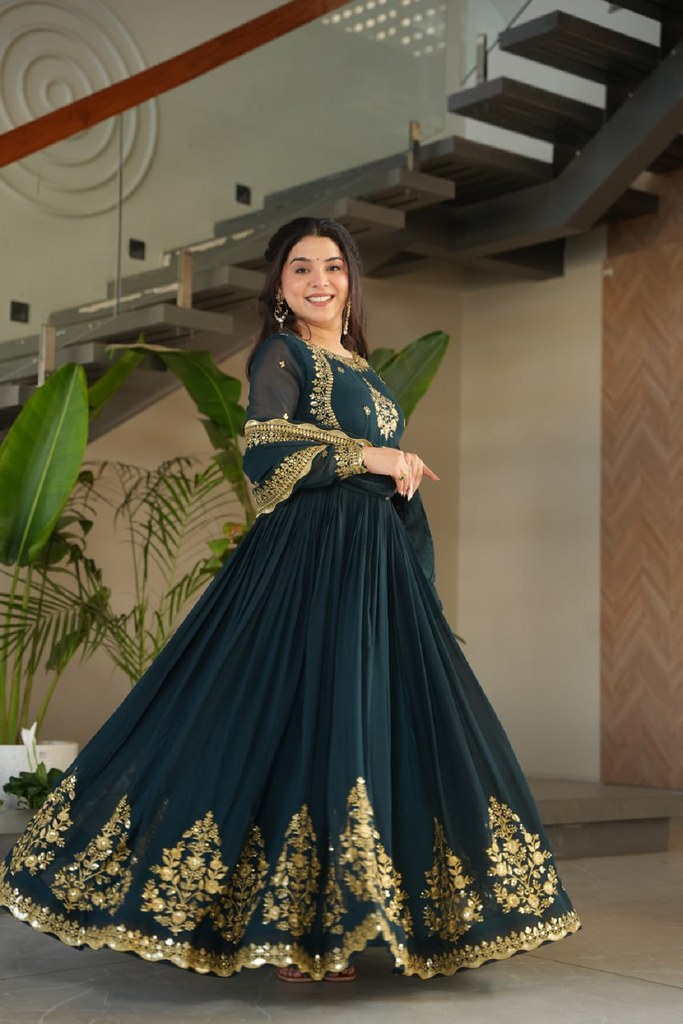 Royal Blossom Gown Collection Peacock Green