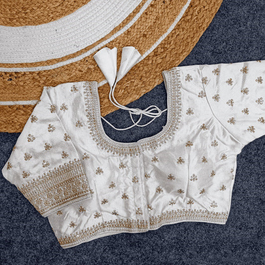 Classic Milan Silk Blouse White