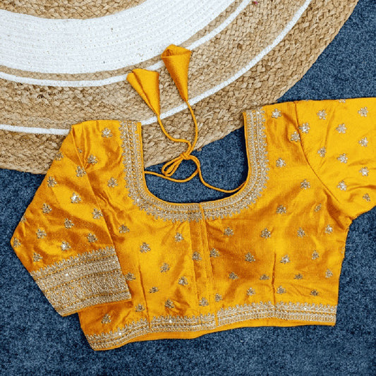 Classic Milan Silk Blouse Mustard