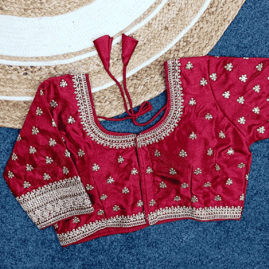 Classic Milan Silk Blouse Maroon