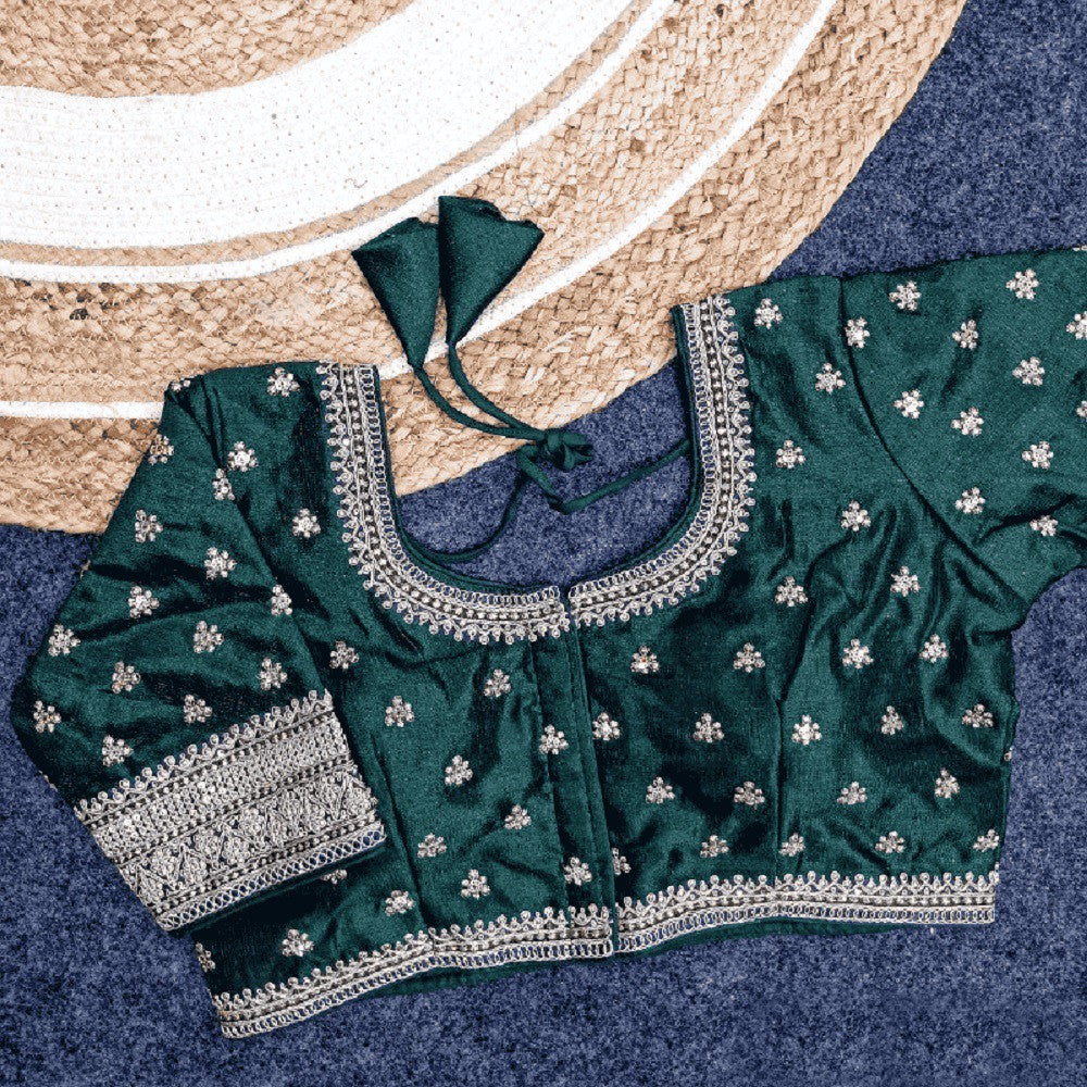 Classic Milan Silk Blouse Green