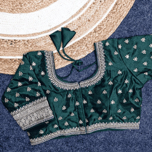 Classic Milan Silk Blouse Green