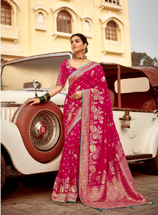 Silken Saaj Saree Collection Pink