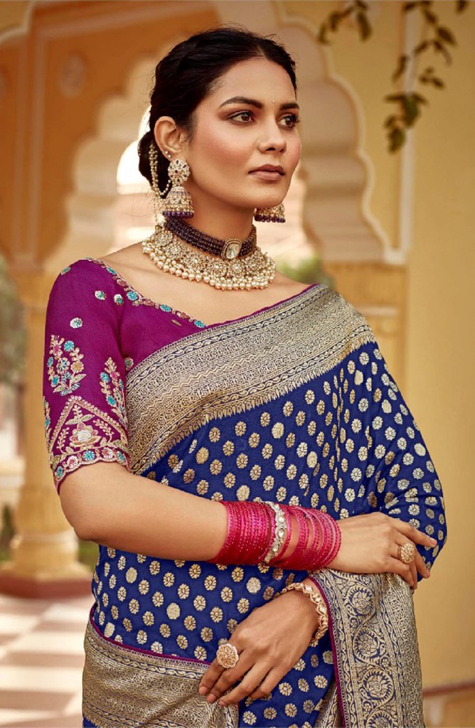 Silken Saaj Saree Collection Royal Blue