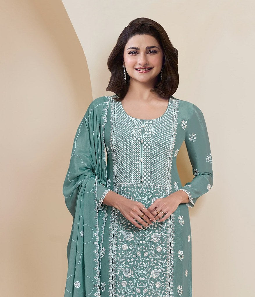 Aangan Suits Collection Sky